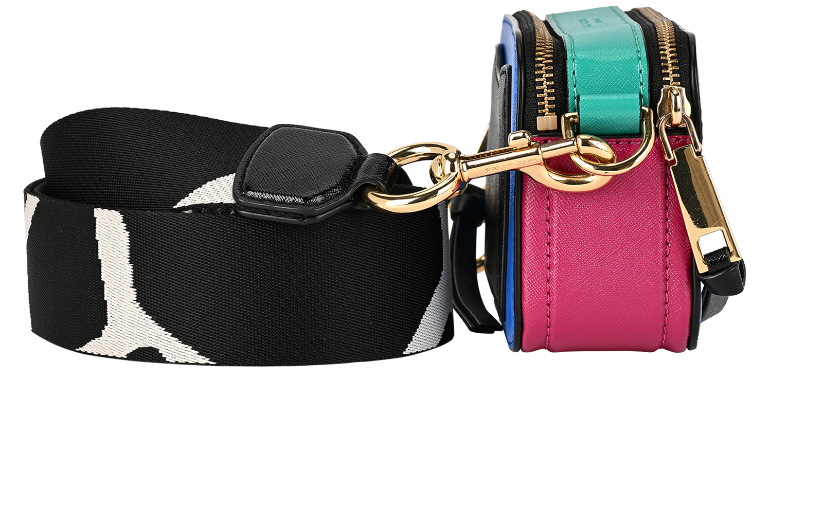 Snapshot, &pound;160, Handbags, Black/Blue/Pink, Leather, Side view